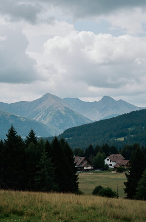 Landscape in the Carpathian Mountains, Transylvania, Romaniaの素材