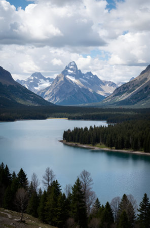 Glacier National Park, Montana, USA. Lake in Glacier National Park.の素材