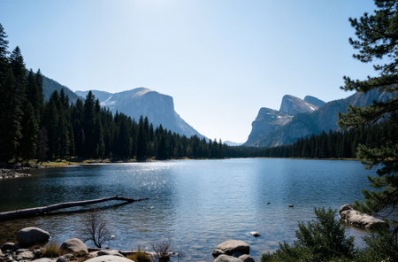 Lake in Yosemite National Park, California, United States of America.の素材