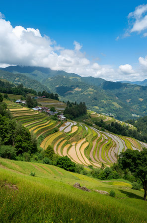 Rice terraces in Sapa, Lao Cai, Vietnamの素材