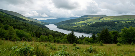 Panoramic view of the Cairngorms in Scotlandの素材