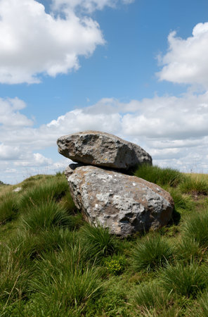 Stone formation on the top of Bodmin Moor in Cornwall England UKの素材
