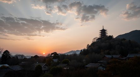 Beautiful sunset in the countryside of south korea Daegwallyeong\\"\"\""の素材