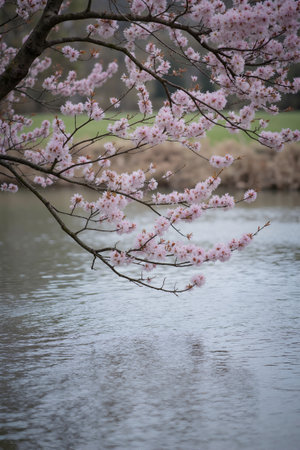 cherry blossom in japanese garden, sakura flowersの素材