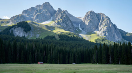 Mountain landscape in the Dolomites, South Tyrol, Italyの素材