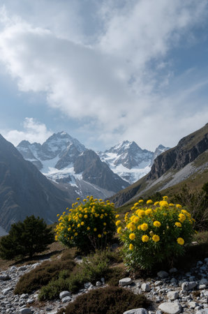 Beautiful landscape of mountains in Cordillera Huayhuash, Peruの素材