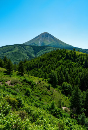 Mountain landscape in Carpathian mountains. Ukraine, Europe.の素材