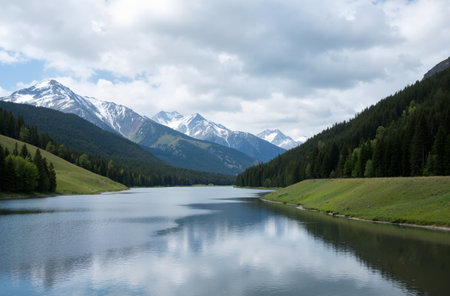 Mountain lake in the mountains. Russia, Altai Republic.の素材