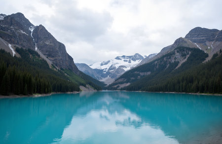 Lake Louise in Banff National Park, Alberta, Canada in summerの素材