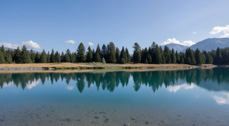 Lake in High Tatras National Park, Slovakia. Panoramic view.の素材