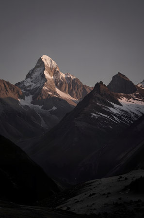 Matterhorn in Himalayas, Annapurna Conservation Area, Nepalの素材