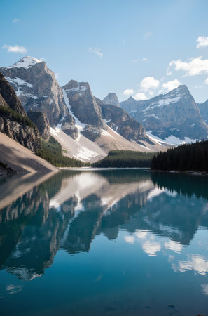 Moraine lake in Banff National Park, Alberta, Canada.の素材