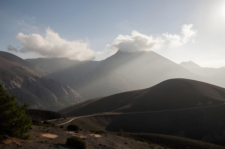 Mountain landscape in the highlands of the Andes, Peruの素材