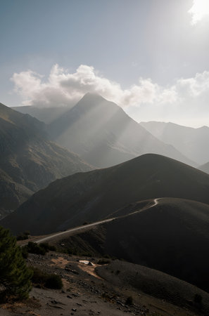 Mountain landscape in the Himalayas, Annapurna Conservation Area, Nepalの素材