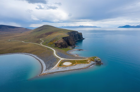 Aerial view of the Snaefellsnes peninsula, Icelandの素材