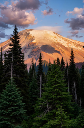 Mt. Rainier at sunset, Washington State, USA.の素材