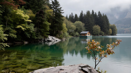 Landscape view of Karagol (Black lake) a popular destination for tourists,locals and travelers in Eastern Black Sea,Savsat, Artvin, Turkeyの素材