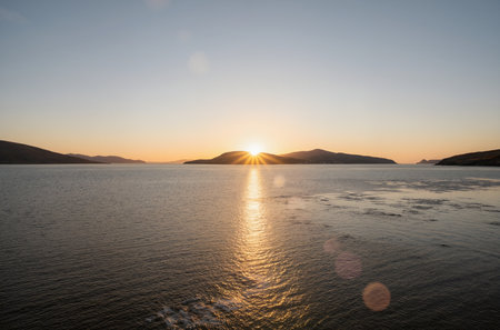 Sunset on the Adriatic Sea in Montenegro, Balkansの素材