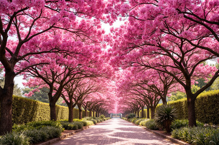 Cherry blossoms in the park,Chiang Mai,Thailandの素材