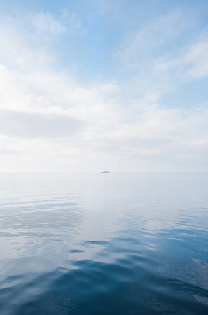 blue sea and sky with cloud. Nature composition. soft focus.の素材