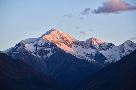 Himalaya mountains at sunset, Himalayas, Nepal.の素材