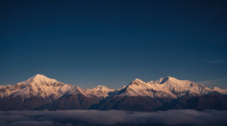 Beautiful view of Himalaya mountains at sunset, Annapurna Circuit Trek, Nepalの素材