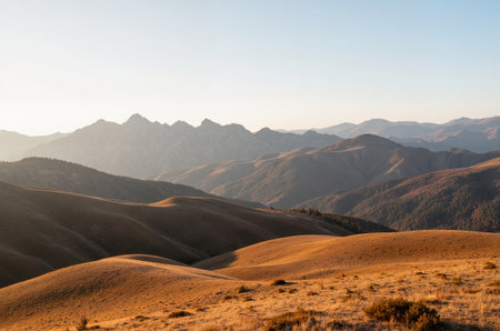 Sunrise in the Sierra Nevada Mountains, California, United States.の素材