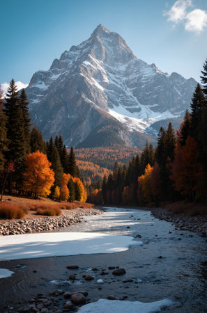 Matterhorn mountain in autumn, Zermatt, Switzerland.の素材