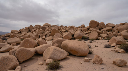 Granite rocks in Joshua Tree National Park, California, USAの素材