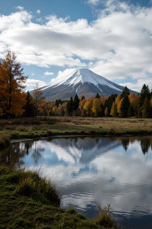 Mt Fuji in autumn, Yamanashi Prefecture, Japanの素材
