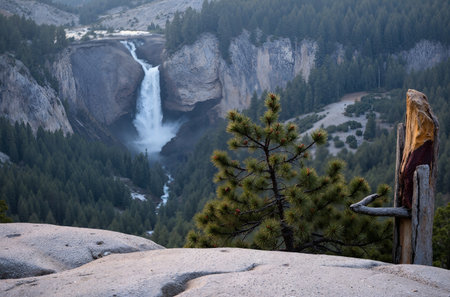 Waterfall in Yosemite National Park, California, United States of Americaの素材