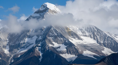 Mountains in Himalayas, Annapurna Conservation Area, Nepalの素材