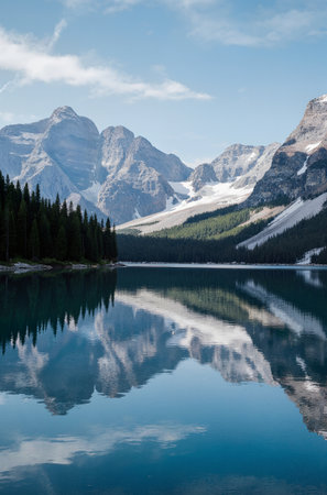 Lake Moraine in Banff National Park, Alberta, Canada.の素材