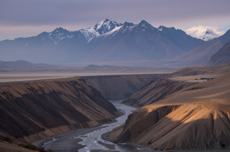 Himalayan landscape in Himalayas, Ladakh, Indiaの素材