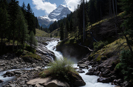 Mountain stream in the Dolomites, South Tyrol, Italyの素材