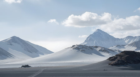 Landscape of the snowy mountains in the Altiplano, Boliviaの素材