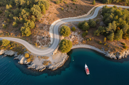 Aerial view of the beautiful island of Kornati in Croatiaの素材