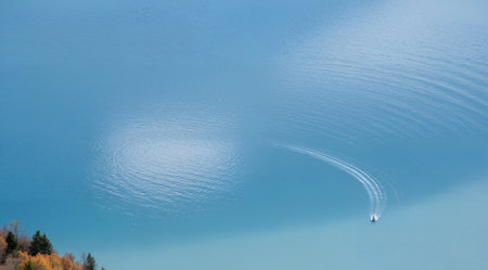 Beautiful view of blue water of Lake Garda, Italy.の素材