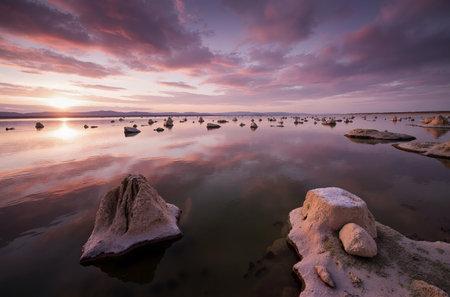 Beautiful sunset over the sea. Crimea. Ukraine. Long exposureの素材