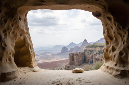 View from the window of Mesa Verde National Park, Arizona, USAの素材