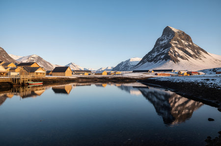 Fishing village in the Lofoten Islands, Norway.の素材