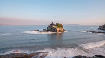 Pura Tanah Lot Temple in Bali, Indonesia, Asiaの素材