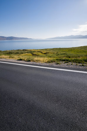 Road to the sea in summer, Iceland, Scandinavia, Europeの素材