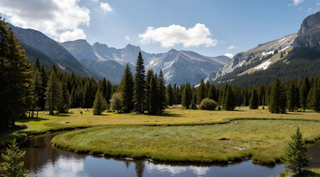 Panoramic view of a lake in the Dolomites, Italyの素材