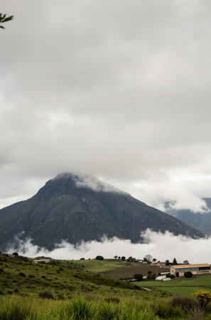 Clouds and fog over the mountains of Cusco, Peruの素材