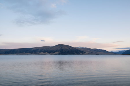 Lake Tekapo, South Island, New Zealand. Lake Tekapo is the largest freshwater lake in the world.の素材