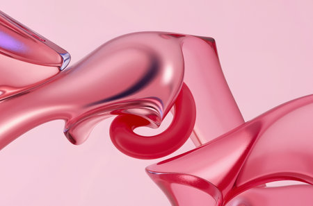 Abstract background. 3d rendering, 3d illustration. Pink waves.の素材