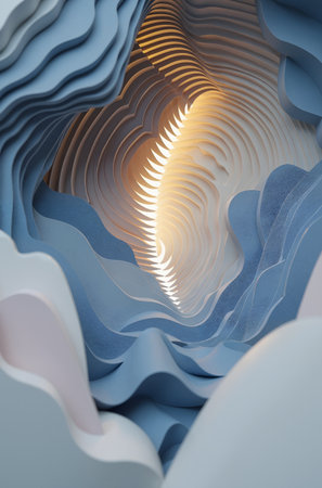 Abstract 3d rendering of wavy surface. Futuristic background.の素材