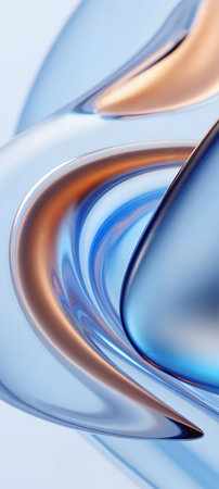 abstract background with smooth lines in blue and beige colors.の素材