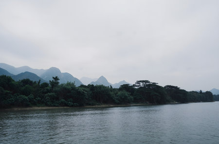 Landscape scenery view of Li River in Guilin, Chinaの素材